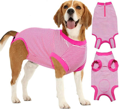 Recovery Suit for Dogs,Dog Cone Alternative Zipper Surgery Suit Female Spay,Soft Dog Surgery Suit for Anti Licking,Breathable Surgical Suit for Dogs Female Spay