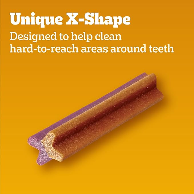 Pedigree Dentastix Dog Dental Treats, Dual Flavor Large Breed Dog Treats, Bacon & Chicken Flavor, 1.47 lb. Bag (32 Treats Total)