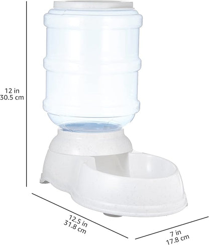 Amazon Basics Gravity Pet Food Feeder for Dogs and Cats, Easy to Clean, Easy to Fill, Removable Lid, 6-Pound Capacity, Small, Gray