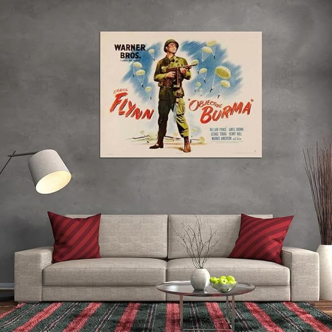 Black Empire Objective Burma! Movie Errol Flynn James Brown Room Decor Wall Art Print 12x16 Poster