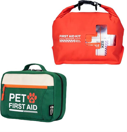 RHINO RESCUE Bundle - Pet First Aid Kit, Emergency Medical Supplies for Dogs & Cats, Safety Essentials Pack with Thermometer+Waterproof First Aid Kit, Lightweight Boat Dry Bag