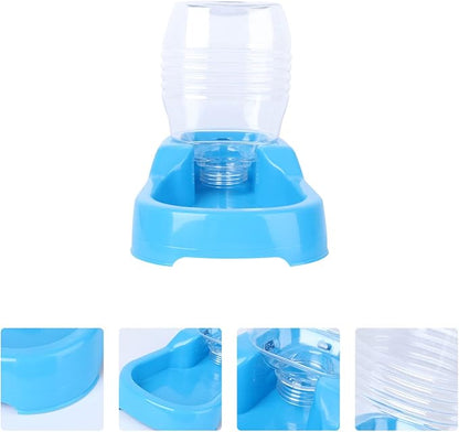 Mipcase Dog Water Feeder, Dog Water Dispenser Large, Automatic Pet Food Water Dispenser Plastic Food Feeding Bowls for Dogs Cats (Blue)