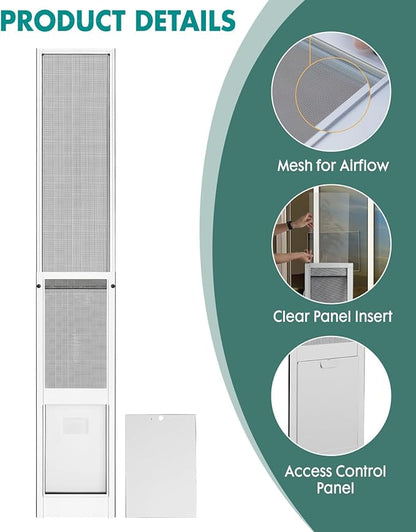 Dog Door for Sliding Door - Large Dog Door for Sliding Glass Door - Patio Sliding Door Dog Door Insert - Easy Installation, Security Lock, Weather Proof Panel