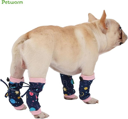 PetWarm Dog Recovery Sleeve 4pcs Set, Dog Leg Sleeve, Ideal for Comfort and Support During Pet Recovery, Suitable for Active or Support Recoverying Pet Use, Pink, S