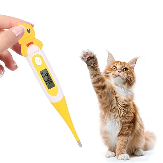 Pet Thermometer for Dogs,Digital Thermometer for Cats/Horse/Animals with Fever Alert Sound,Fast and Accurate Measurements in 60 Seconds - Comfortable Flexible Tip and Waterproof - Pack of 3