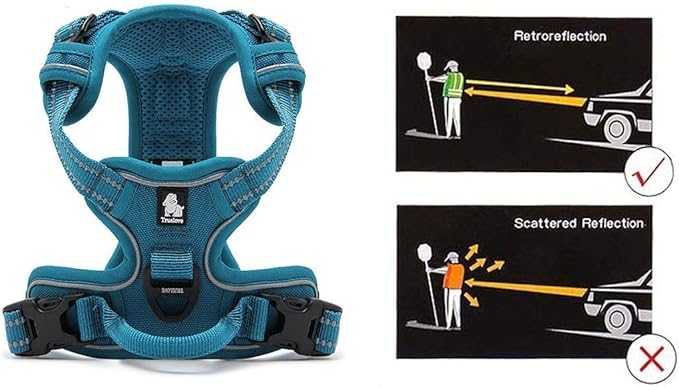 JUXZH Truelove No Pull Dog Harness with Easy Control Handle and 2 Leash Attachments,Reflective Adjustable Pet Vest