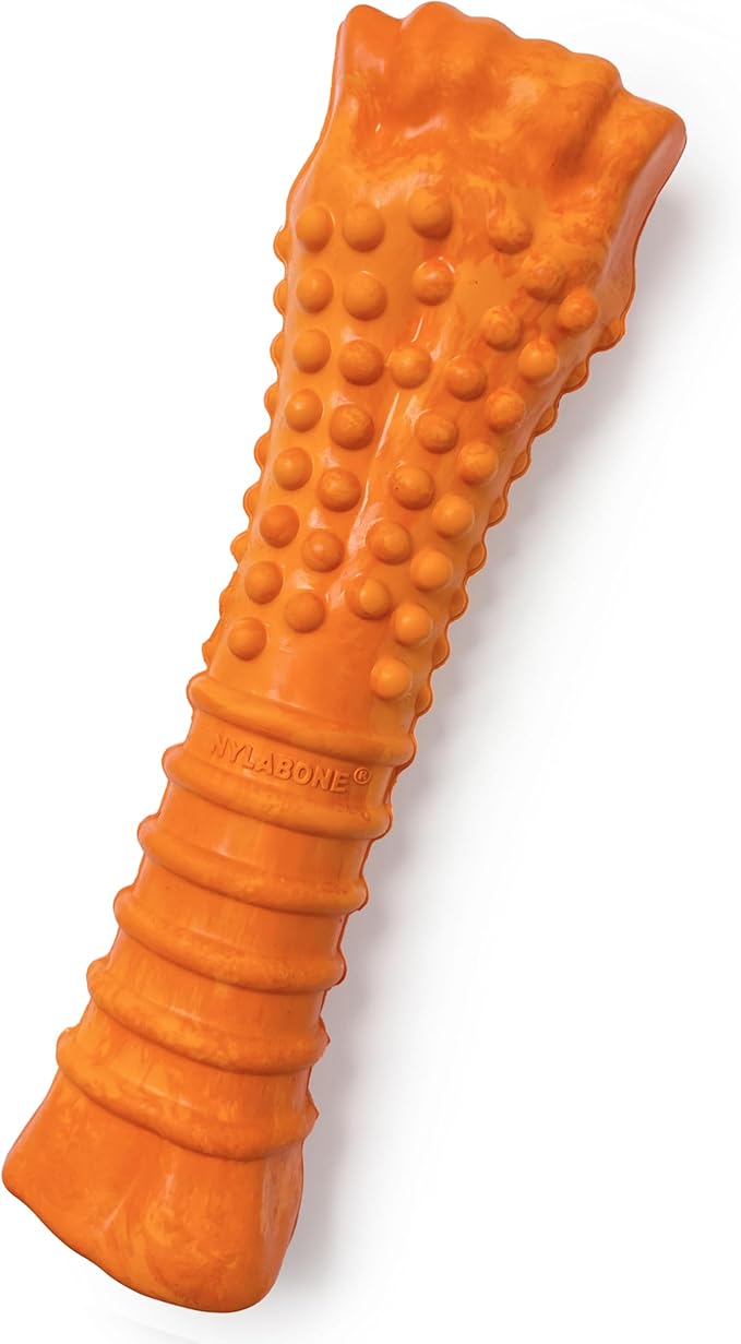 Nylabone Limited Edition 70th Birthday Textured Knuckle Bone Strong Chew Toy for Dogs, Rubber Dog Toys for Moderate & Aggressive Chewers, Bacon & Cheese Flavor, X-Large - 50+ lbs, 1 Count