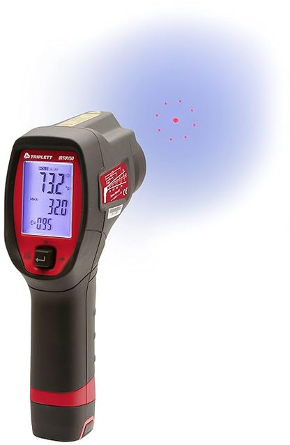 Triplett IRTUV50 Non-Contact IR Thermometer with UV Leak Detection, -4 to 752°F (-20 to 400°C)