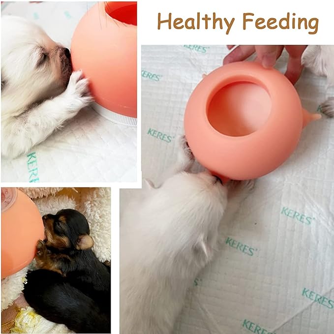 Kitten & Puppy Feeder Milk Nipple - 3 Nipple Bottles for Nursing & Multiple Puppies - Milk Replacer Formula