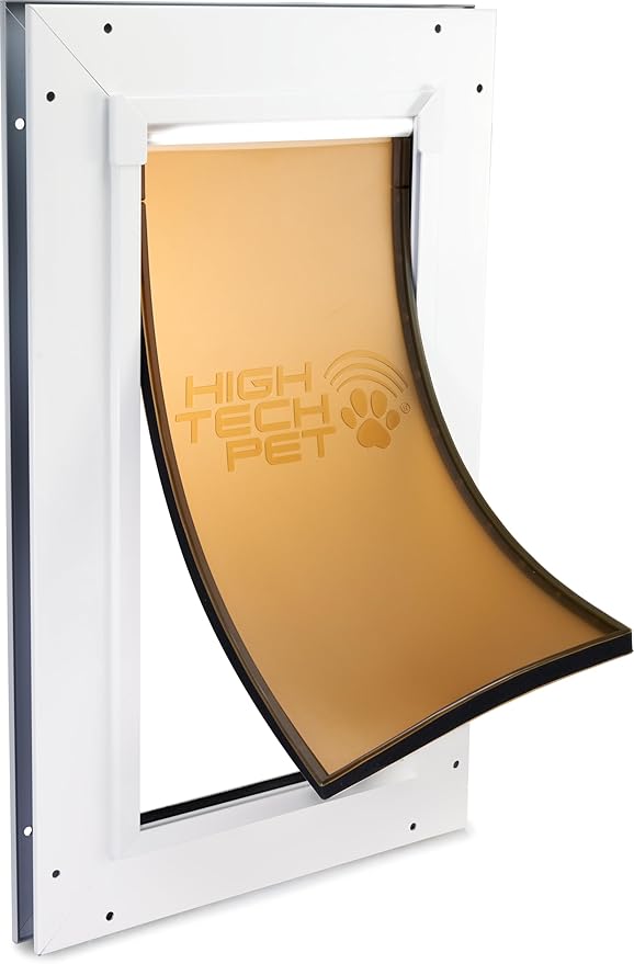 DuraFlex Aluminum Frame Pet Door for Extra Large-Sized Dogs (100+ lbs.) by High Tech Pet - Easy Installation Dog Door, Door Mount, Air Tight, Security Panel (12.5" X 25" Pet Opening) - AF-3-XL