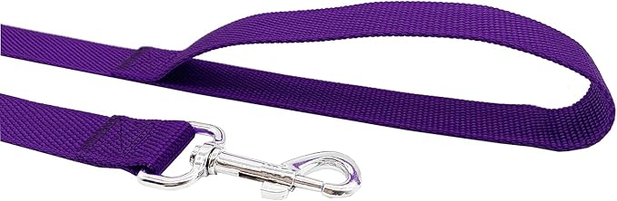 Nylon Dog Training Leash, Traction Rope, 4Ft /5 Foot /6 Feet Long, 5/8 inch 3/4 Inch 1 Inch Wide, for Small and Medium Dogs (1'' x 12 FT, Purple)