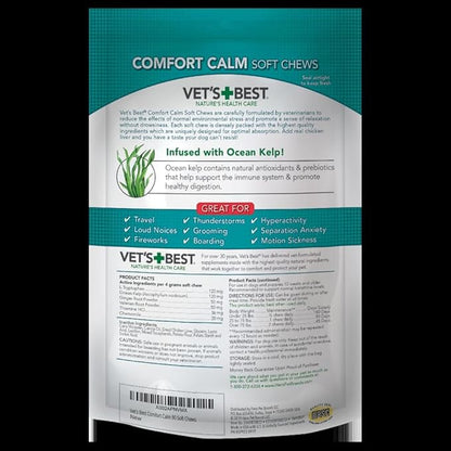 Vet's Best Comfort Calm Calming Soft Chews Dog Supplements - Dog Calming Aid Supports Dog's Balanced Behavior - Promotes Relaxation - 90 Day Supply