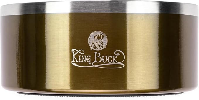 King Buck Thermal Dog Bowl, Antique Bronze, 8 Cup Size