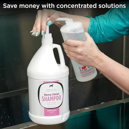 Groomer ESSENTALS 32oz Dilution Bottles - Set of 4 - Professional Dog Grooming Mixing Bottles for Shampoo, Conditioner, and Solutions