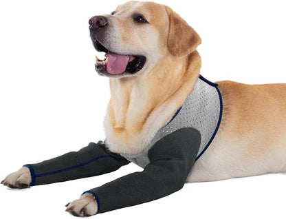 Coodeo Dog Recovery Sleeves, Cone Collar Alternative, Abrasion Resistant Dog Recovery Suit, Washable 2.5mm Thick and Waterproof, Pet Wounds Prevent Licking, Biting (Grey, M)
