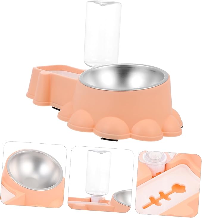 SHINEOFI Multifunctional Stainless Steel Dog Bowl Pet Food Dispenser and Water Container for Home Use Easy to Fill Saving Suitable for Busy Pet Owners and Families