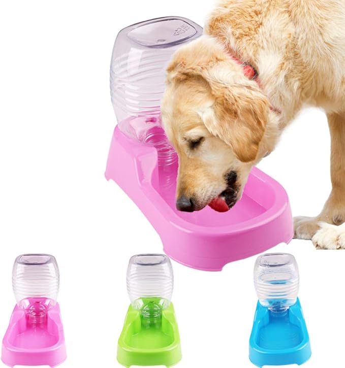 Mipcase Dog Water Feeder, Dog Water Dispenser Large, Automatic Pet Food Water Dispenser Plastic Food Feeding Bowls for Dogs Cats (Green)