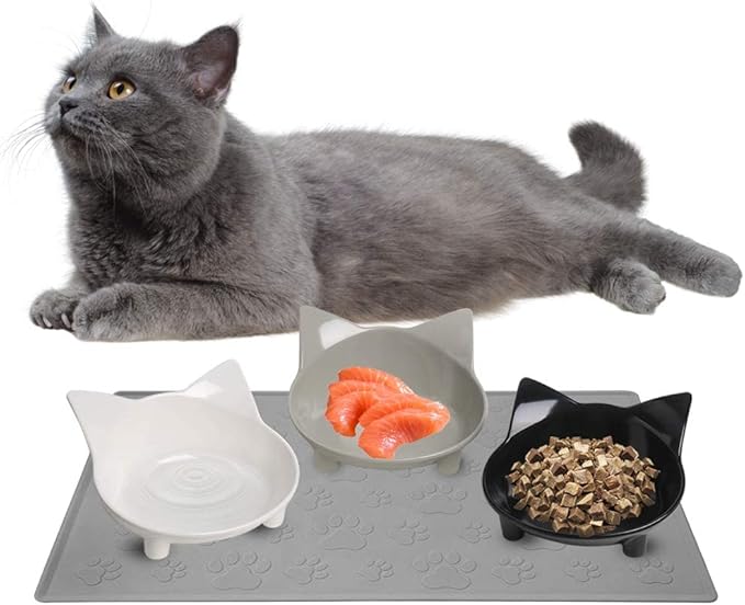 Skrtuan Dog & Cat Food Bowl – Non-Slip Wide, Shallow Pet Dish for Whisker Fatigue Relief, Safe for Puppies & Rabbits(2 Pack)