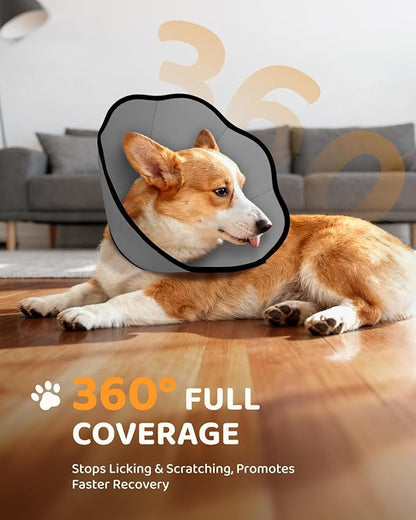 MIDOG Dog Cone Collar After Surgery, Soft Dog Cone Alternative to Stop Licking,Adjustable Elizabethan Recovery Cones for Small to Large Sized Dogs