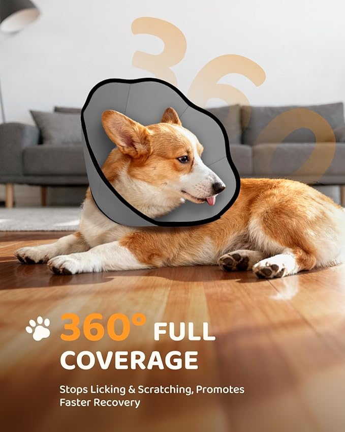MIDOG Dog Cone Collar After Surgery, Soft Dog Cone Alternative to Stop Licking,Adjustable Elizabethan Recovery Cones for Small to Large Sized Dogs
