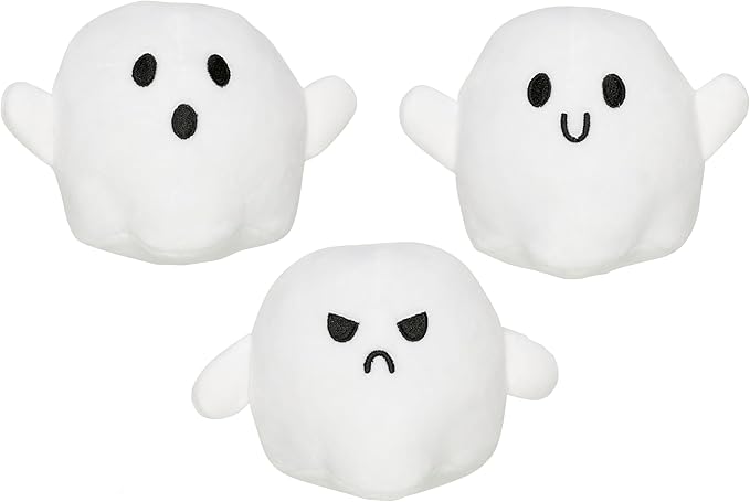 Pearhead Halloween Ghost Dog Toy Set, Plush Squeaky Pet Chew Toys for Dogs, Durable Soft Plush Fabric, Interactive Multi-Pack Value Gift for Puppies and Small to Medium Breeds