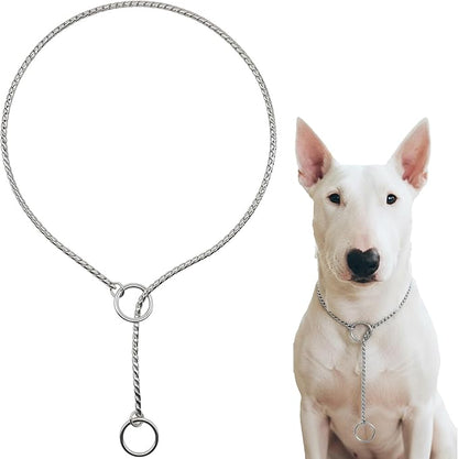 Dog P Snake Chain Chrome Plated Metal Dog Training Choke/Collar-Fully Guaranteed Against Rust Tarnish or Breakage-Recommended for Professional Training (Sliver, 5mm * 20")