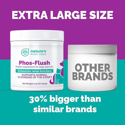 Phos-Flush Phosphate Binder for Cats and Dogs. Dog Kidney and Cat Kidney Support. Feline Urinary Tract Support. Compliments a Renal Failure Dog Food Diet or Cat Renal Support Diet. 200 Grams.