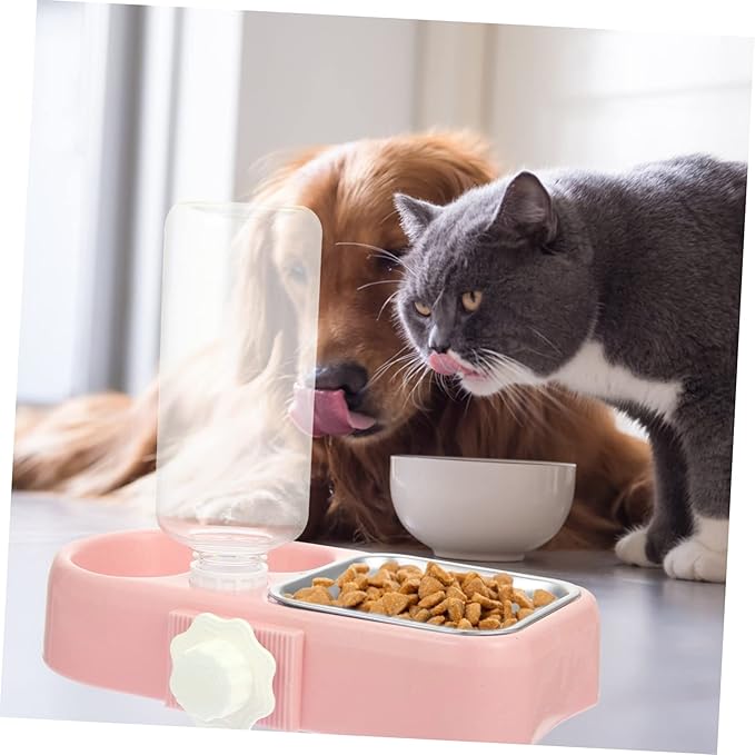 Milisten 1set Detachable Automatic Pet Feeder Dual Bowls for Cats and Dogs Convenient Hanging Design for Easy Cleaning and Refilling for Home and Pet Shops Box