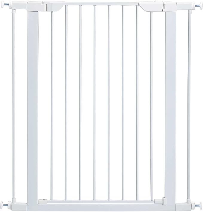 MidWest Homes for Pets 39-Inch High Walk-Thru Pressure Mounted Steel Dog Gate, Expands to 38 Inches Wide, Includes 3-inch Extensions, White