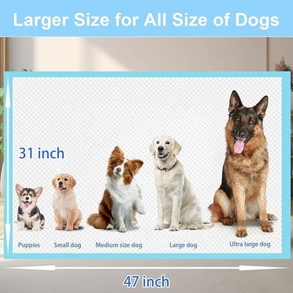 XXXXL Puppy Pee Pads 31"x47" 100 Count, Extra Large for Dogs, Leak-Proof & Super Absorbent, Thicken Disposable Potty Training Pads for Cats Rabbits