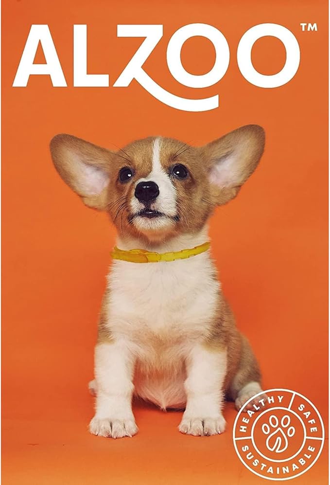 ALZOO Plant Based Flea & Tick Dog Collar - Helps Repel Fleas, Ticks & Mosquitoes - 100% Plant-Based Active Ingredients - Waterproof - Up to 4 Months Protection - Medium-Sized Dogs: 16-40 lbs - Single