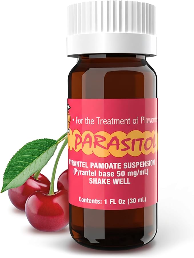 PARASITOL Pinworm Medicine for Family | Effective Deworming Formula with Pyrantel Pamoate, Quick Relief for All Ages, Easy Liquid Form, Safe & Gentle, Human Dewormer for All Parasites, 1 Fl Oz, 1-Pack