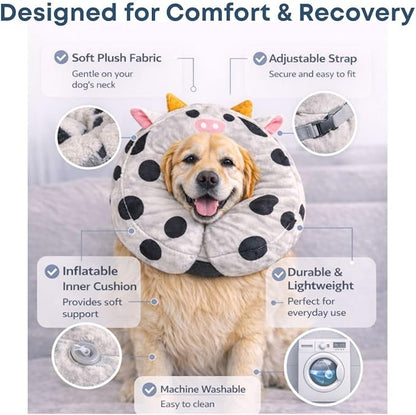 Soft Inflatable Dog Recovery Collar for Medium & Large Dogs – Cone Alternative After Surgery – Moccamocs