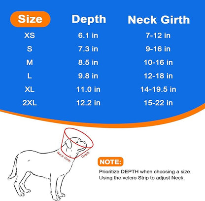 Dog Cone Collar with Soft Liner to Stop Licking, Elizabeth Recovery Collar After Surgery for Large Medium Dogs, Comfortable Pet Head Cone Alternative for Neutering Spay Injury (XL)