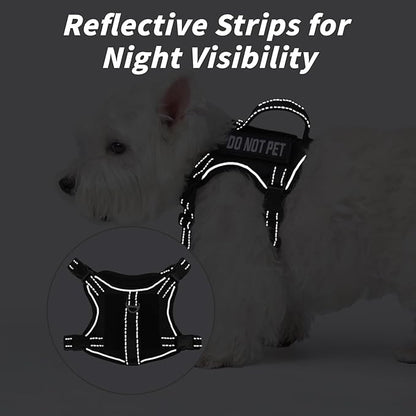 Tactical Dog Harness for Small Dog - Reflective Puppy Pet Vest No Pull Military Service Dog Vest with Vertical Handle XS Dog Harness for Outdoor Training
