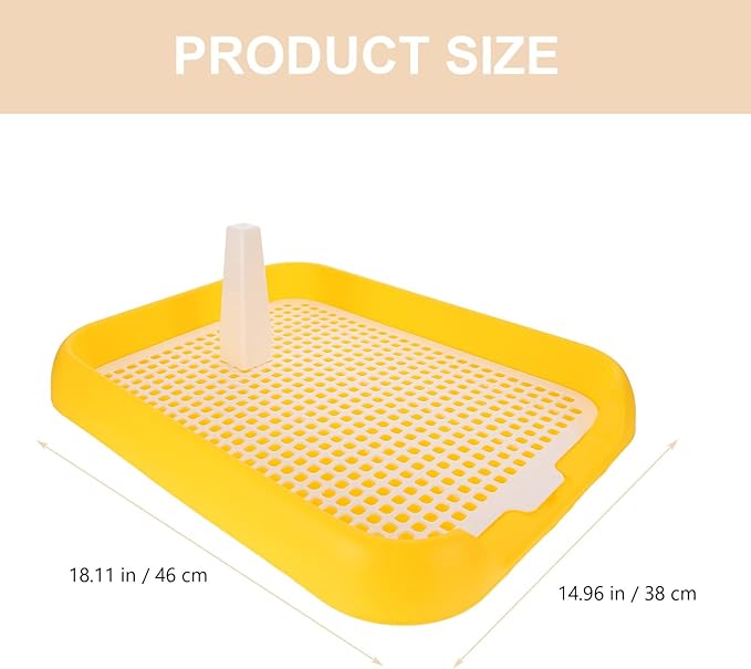 Indoor Dog Potty Tray - Mesh Dog Training Toilet Plastic Potty Tray Puppy Toilet -Slide Training Holder for Small and Medium s (Yellow)