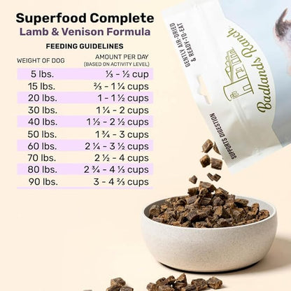 BADLANDS RANCH by Katherine Heigl – Superfood Complete Air-Dried Lamb & Venison Dog Food – High Protein with Superfoods for Daily Wellness & Consistent Nutrition – 64 oz