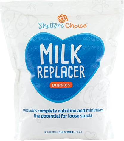 Shelter's Choice Puppy Milk Replacer, Milk for Abandoned Puppies or Puppies Born in Shelters, Provides Complete Nutrition, Supports Healthy GI Tract, and is Easy to Mix, 8 lb