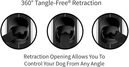 TUG 360° Tangle-Free Retractable Dog Leash with Anti-Slip Handle | 16 ft Strong Nylon Tape| One-Handed Brake, Pause, Lock (Medium, Grey)