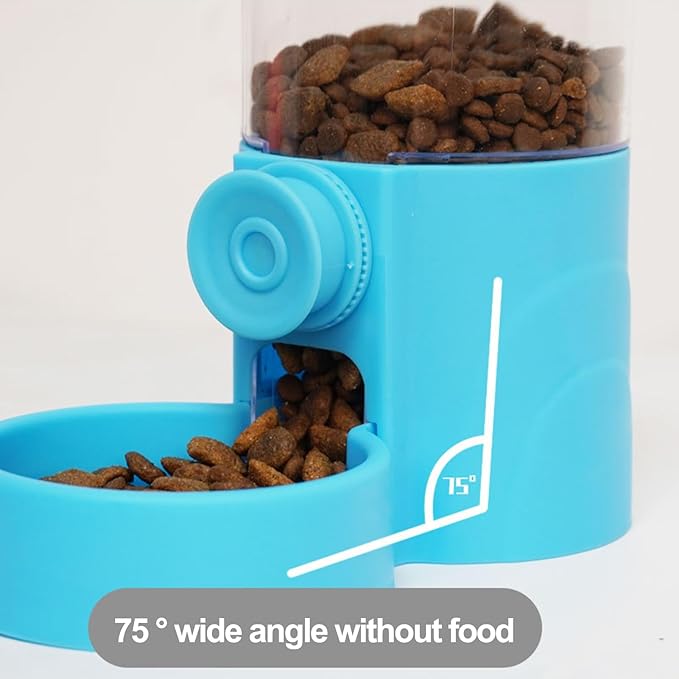 Pet Food Dispenser,Pet Water Dispenser,Automatic Pet Feeder,Rabbit Food Bowl,Water Dispenser Set for Bunny Kitten Guinea Pig Ferret Small Dog Grey 2