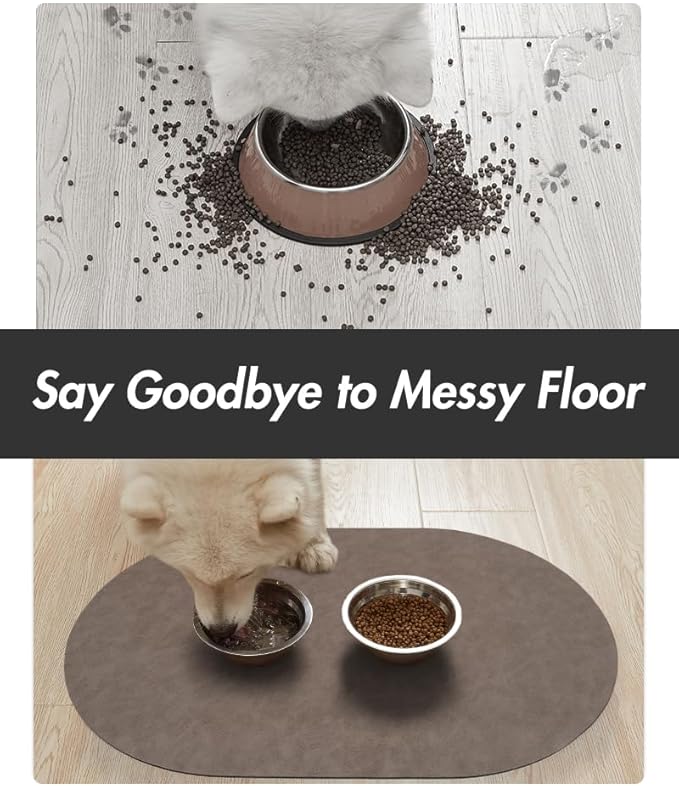 Absorbent Dog Water Mat-Cat Mat for Food and Water Bowl, Quick Dry Pet Feeding Mat, No Stains Cat Food mat, Dog Accessories Pet Supplies-Dog Bowl Mat for Messy Drinkers