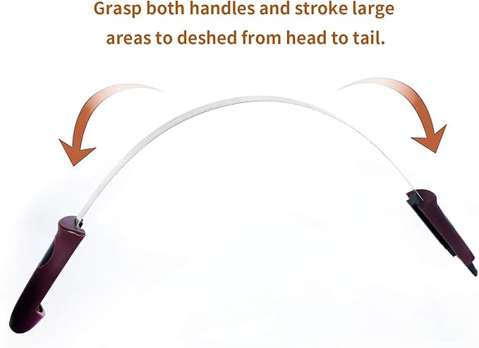 BOTH WINNERS Dual-Sided Shedding Blade with Stainless Steel Blade De-Shedding Tool for All Dog Coat Types- Soft Touch Grip (Burgundy)