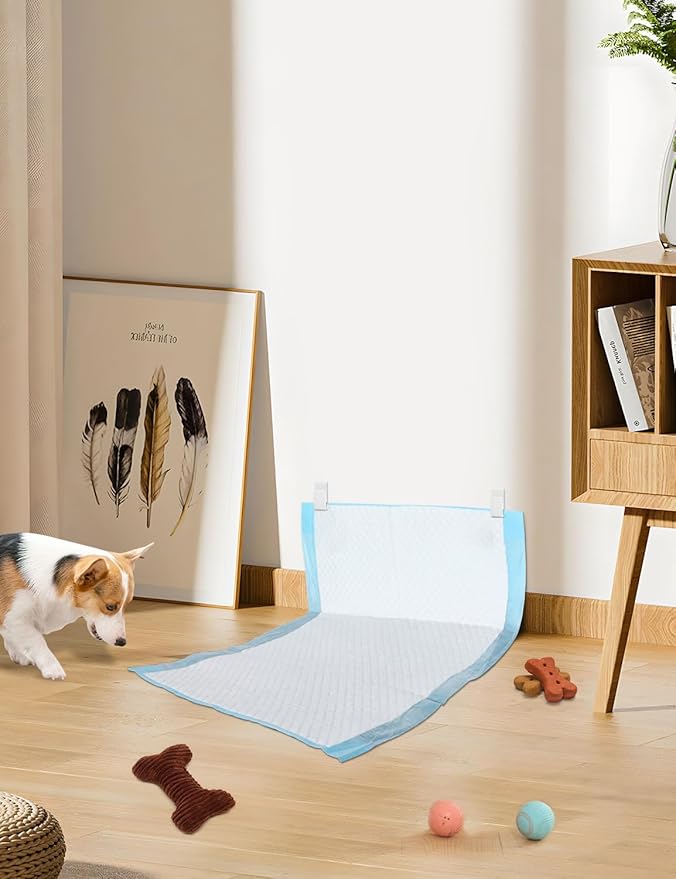 CAPHONT 6 Pcs Potty Training Dog Pee Pad Holder for Leg-Lifting Marking Dogs Indoor Training Pad Holder for Small & Large Size Wee Wee Pad with Nano Gel Strip, White