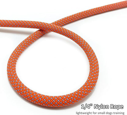 BTINESFUL 7ft Slip Lead Dog Leash, 1/4" Dog Training Leash for Small Medium Dogs, 14+ Colors, Nylon Rope No-Pull Lead