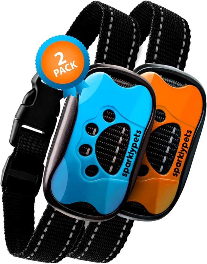 Humane Dog Bark Collar 2 Pack Anti Barking Training Collar Vibrating, No Shock Stop Barking for Medium Large Dogs Excessive Barking Pet Corrector