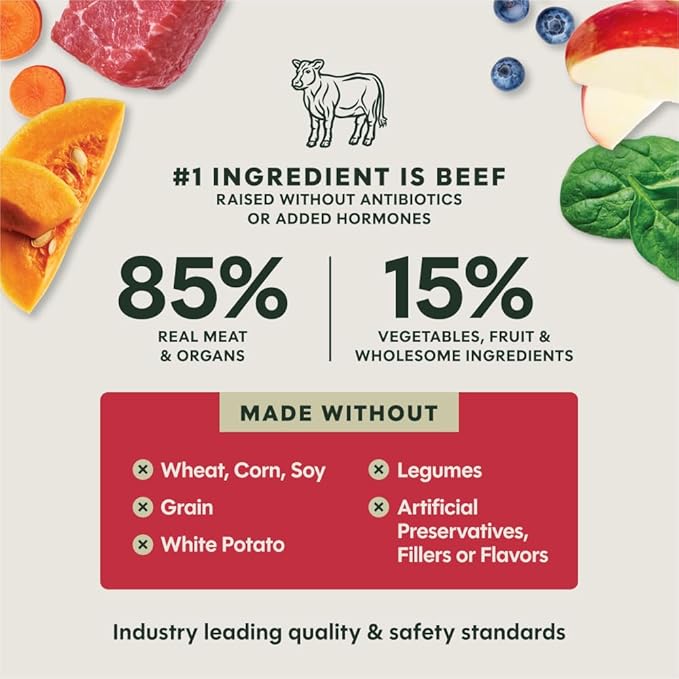 Instinct FreshDried Bites, Natural Freeze-Dried Dog Food, Grain-Free - Grass-Fed Beef, 45 oz. Bag