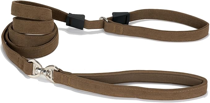 Slip Lead Dog Leash,Soft Corduroy 6 FT Dog Training Leash for Medium Large Dogs,No Pull Slip Leash and Collar with Padded Handle,Brown