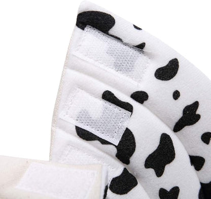 Pet Recovery Collar,Dog Protective E-Collar Soft Dog Cone Breathable Secure Lovely Collar for Puppy Small Medium Dogs (S-Neck: 30-33cm, Cow)
