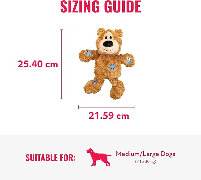 KONG Wild Knots Bears - Durable Dog Toys with Internal Knotted Ropes and Minimal Stuffing for Less Mess (Assorted Colors) (Medium/Large)