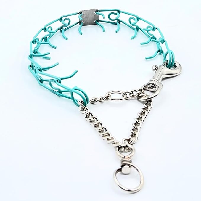 Clasp 2.25mm Stainless Dog Training Collar for Large Breeds | 16” Prong Collar for Dogs 26lbs & Up | No-Pull Collar | Behavior Aid | Seafoam Green